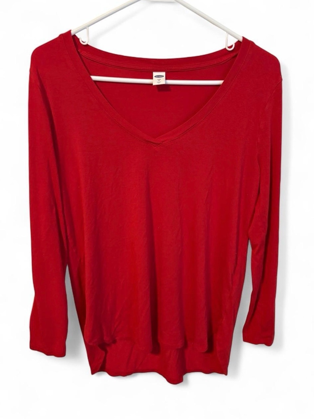 Old Navy Bright Red V-Neck Long Sleeve Top